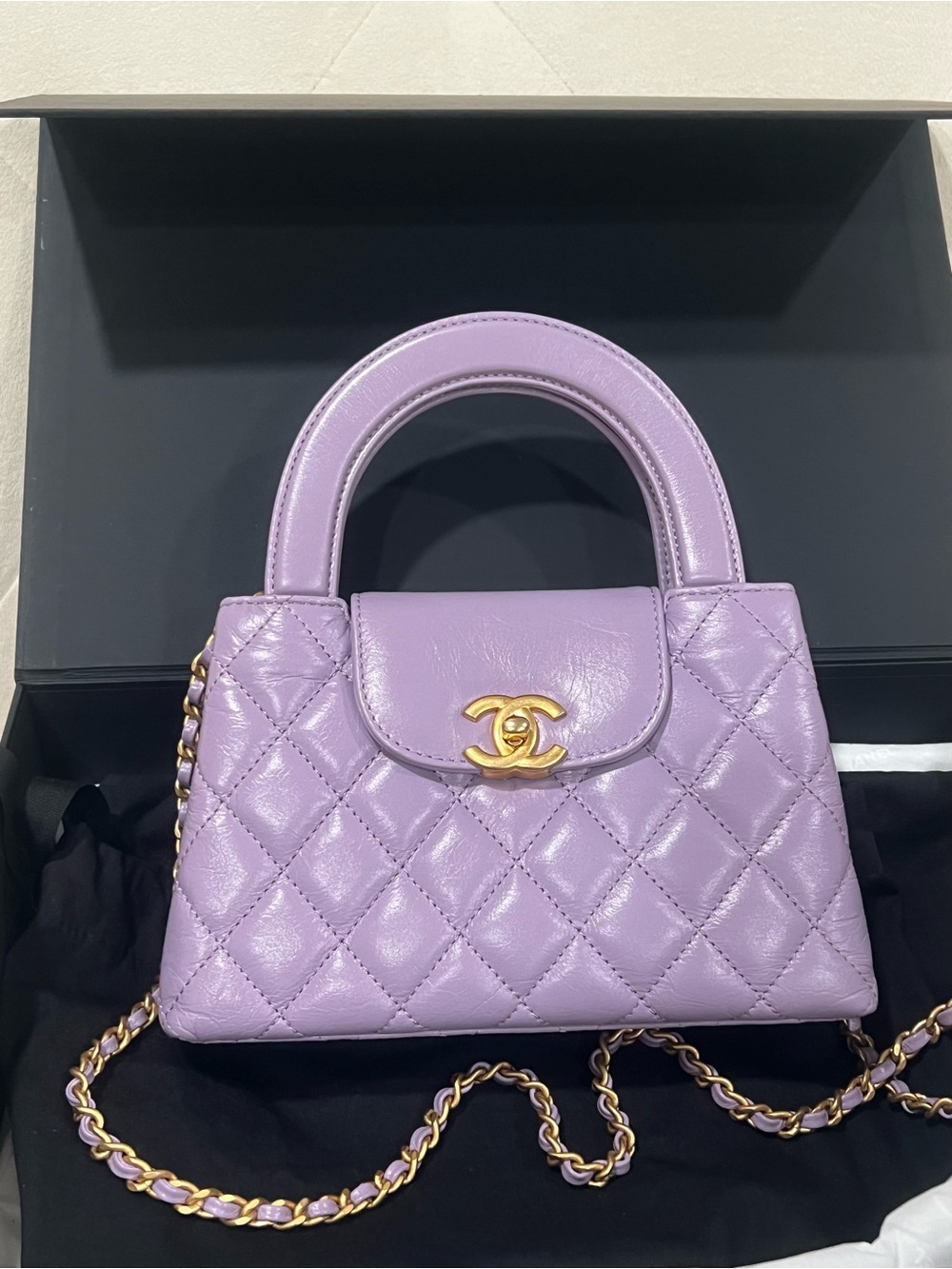 Chanel Kelly Lavender Aged Calfskin